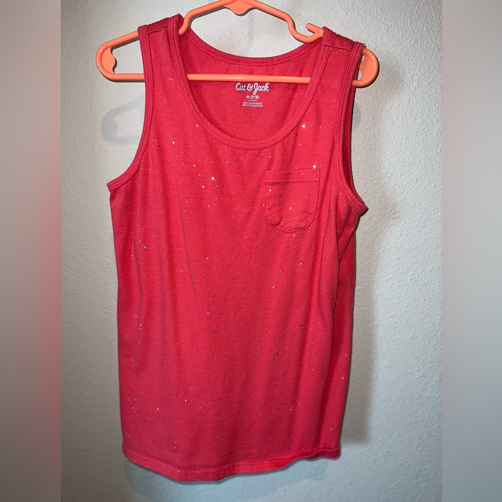 Cat & Jack size m (7/8) pink tank with sparkle